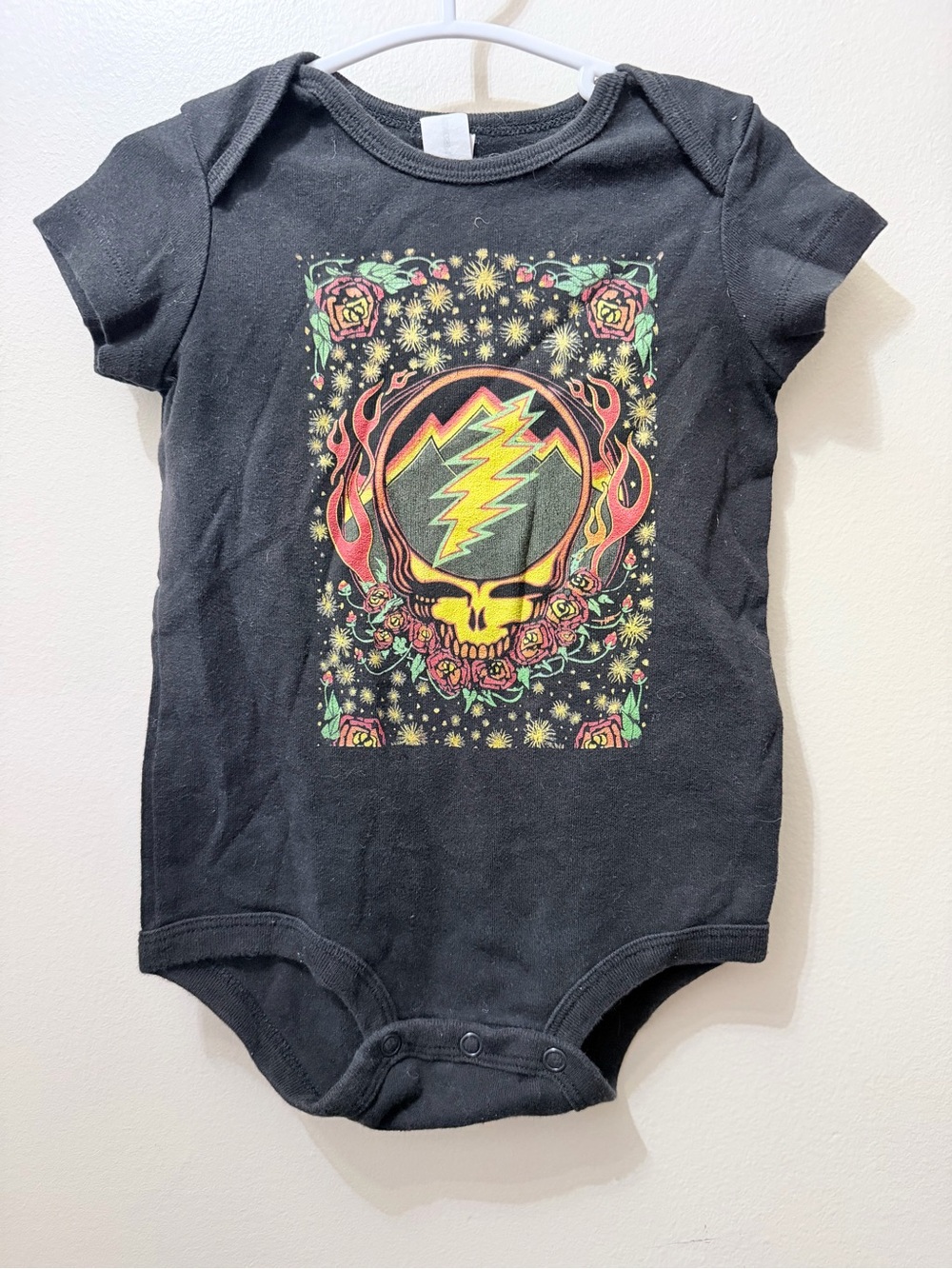 Grateful Dead Scarlet Fire Steal Your Face Baby Onesie Outfit 12 months